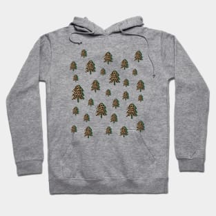 Leopard Print Christmas Tree Pattern Hoodie